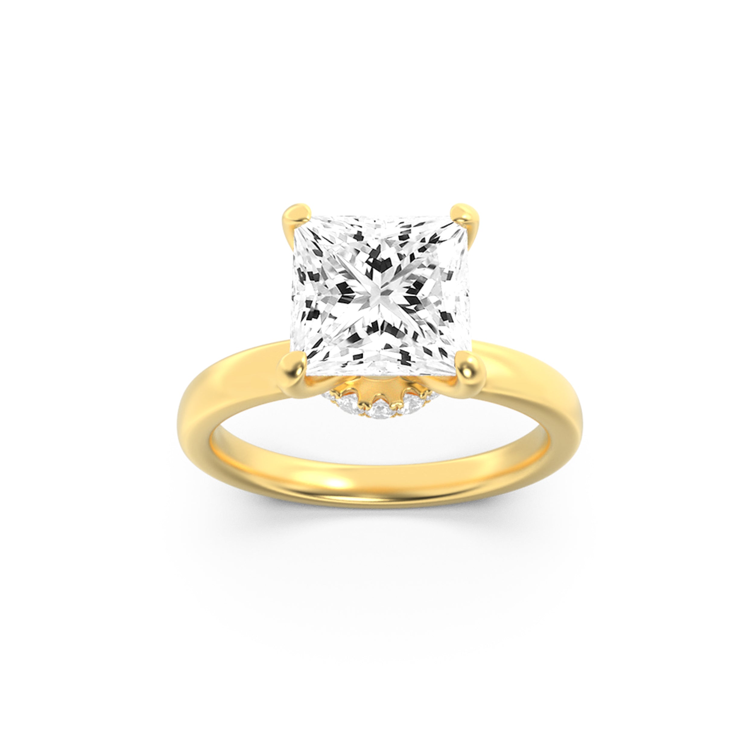 The Anne Hidden Hallo Solitaire Engagement Ring