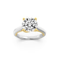 The Charlotte Two Tone Cathedral Solitaire Engagement Ring