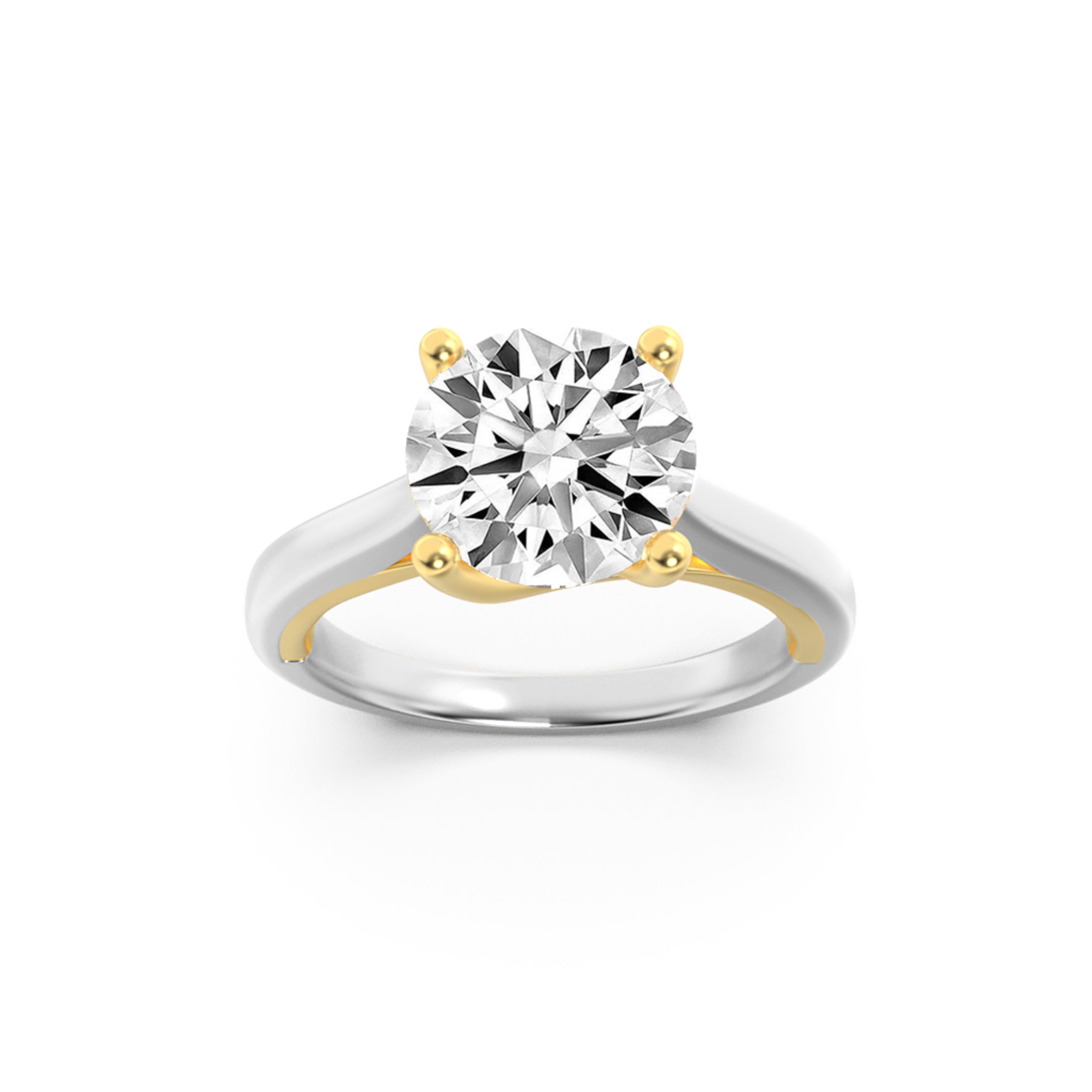 The Charlotte Two Tone Cathedral Solitaire Engagement Ring