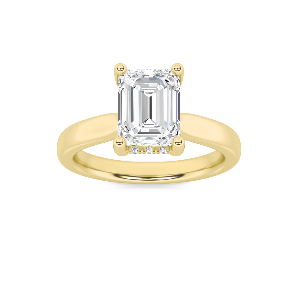The Margaret Hidden Hallo Cathedral Solitaire Engagement Ring