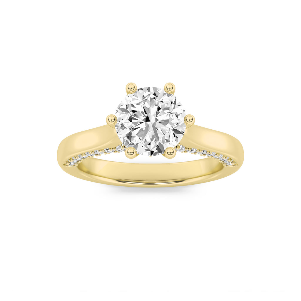 The Beatrice Tulip Head & Diamond on Bridge Solitaire Engagement Ring