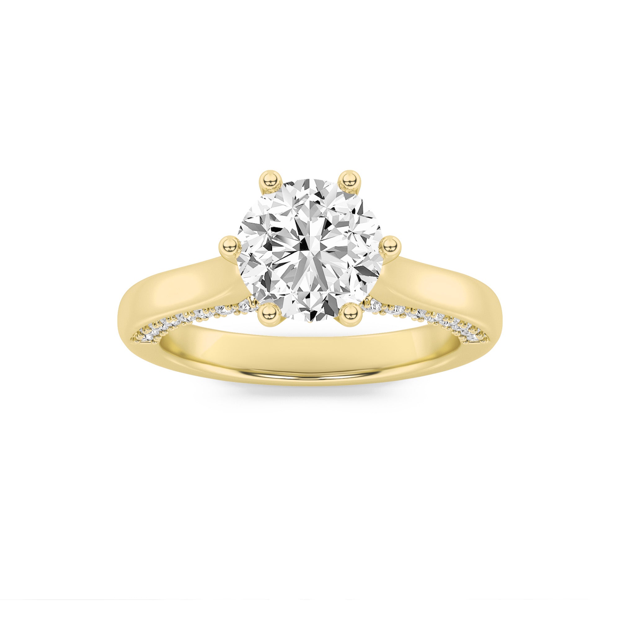 The Beatrice Tulip Head & Diamond on Bridge Solitaire Engagement Ring