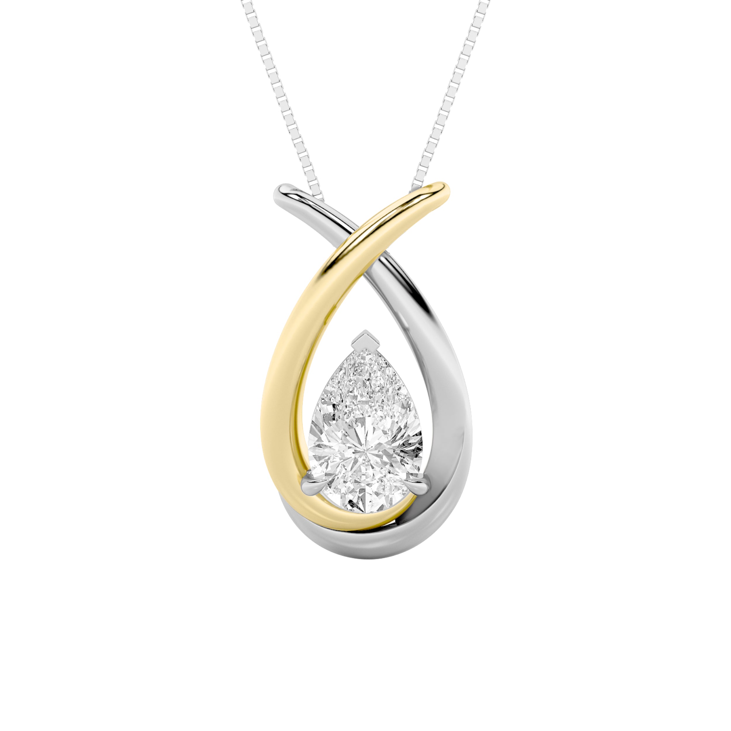 Eternal Twist Pear Diamond Pendant